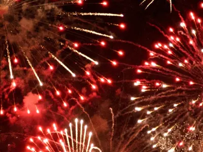 Fireworks lighting the night sky