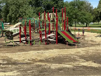 New playground equipment installed at Rev. Dr. Martin Luther King Jr. Park as part of ongoing park improvements.
