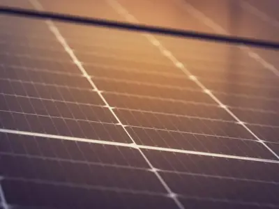 up close view of a solar panel